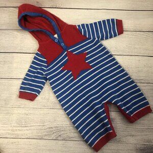 Hanna Andersson Size 60 Hooded Sweater Romper Coverall